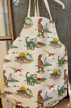 Load image into Gallery viewer, Child&#39;s Oilcloth Apron Dinosaurs
