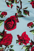 Load image into Gallery viewer, Ditsy Rose Turquoise Swing Dress
