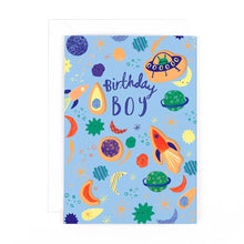 Load image into Gallery viewer, Doodle Birthday Boy Space Card
