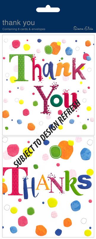 Dots Thank You Card Pack 8