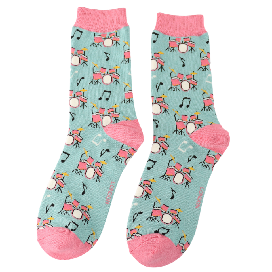 Bamboo Socks Drums Duck Egg