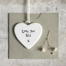 Load image into Gallery viewer, East Of India Small Heart Love You Sis
