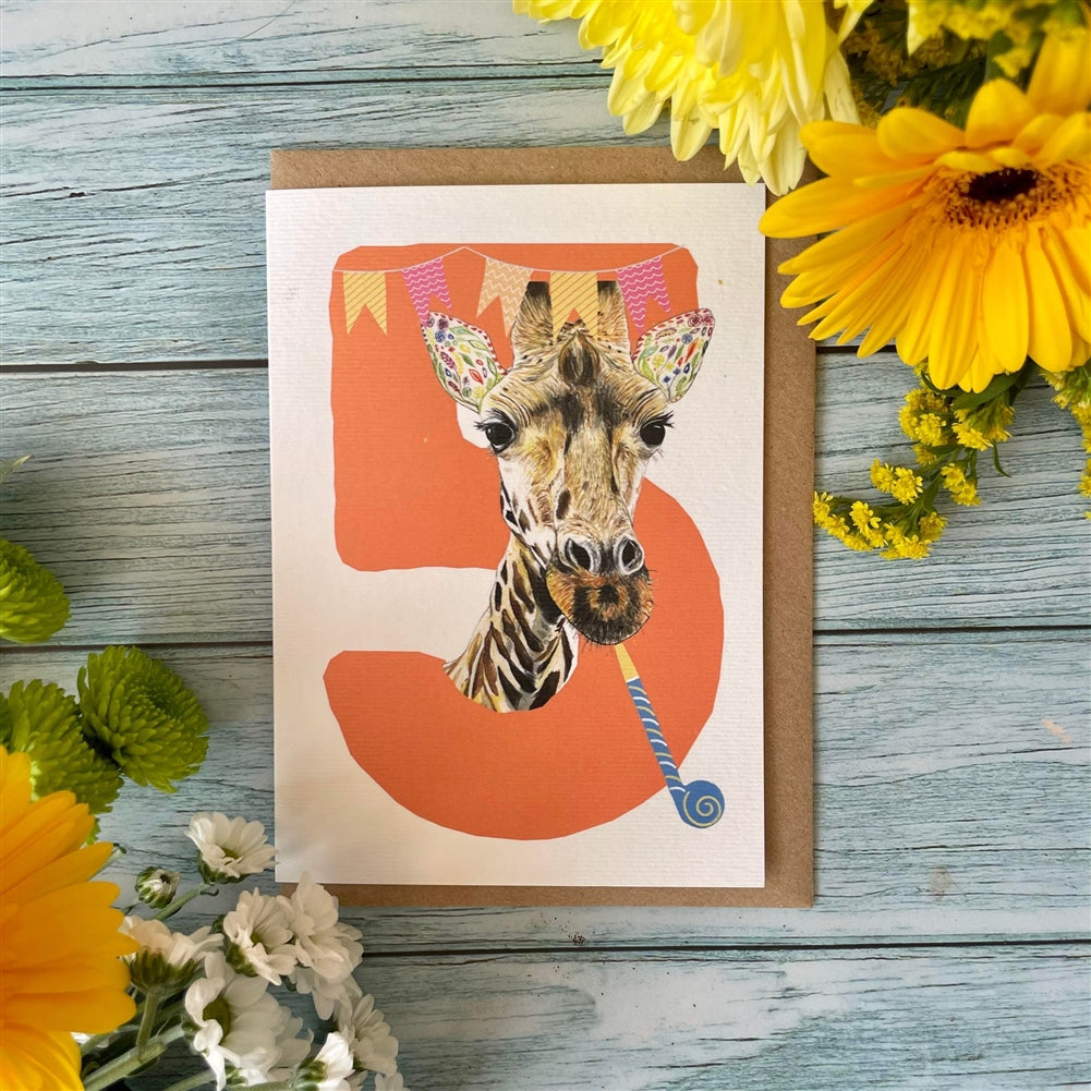 Age 5 Giraffe Eco Card