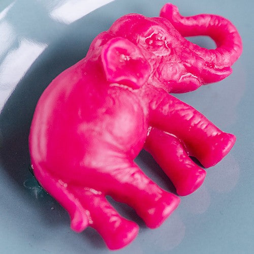 Resin Elephant Brooch Cerise Pink