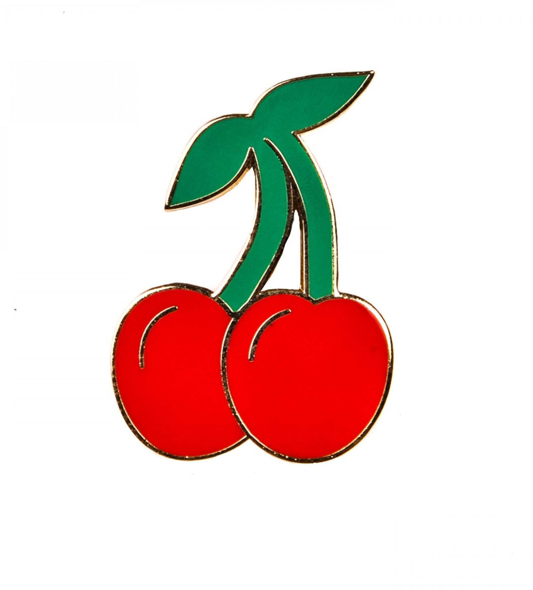 Enamel Cherry Retro Brooch