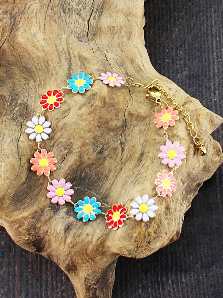 Suzie B Enamel Flower Bracelet