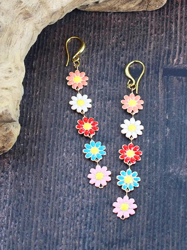 Suzie B Enamel Flower Earrings