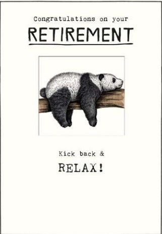 Etched Retirement Panda Card