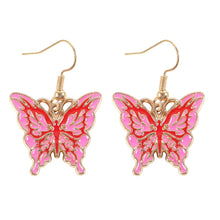 Load image into Gallery viewer, Flaming Butterfly Enamel Earrings
