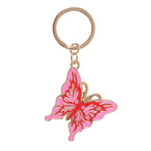 Load image into Gallery viewer, Flaming Butterfly Enamel Keyring
