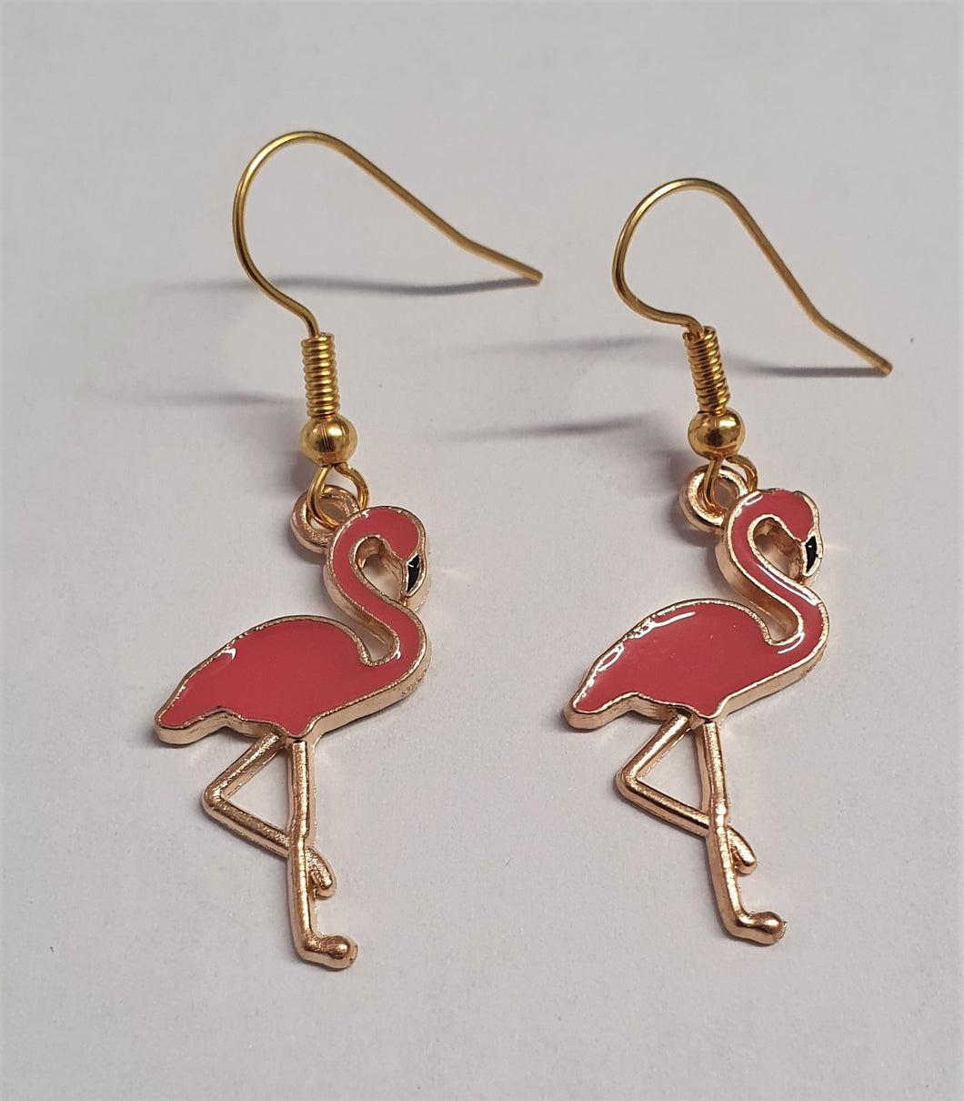 Enamel Flamingo Retro Drop Earrings