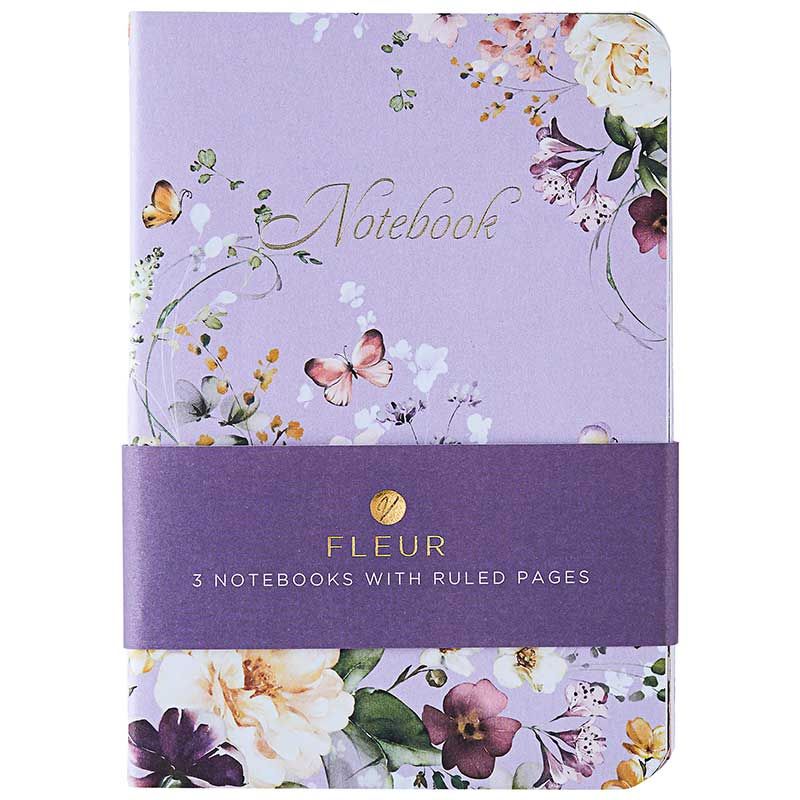 A6 Notebook Triple Pack Fleur