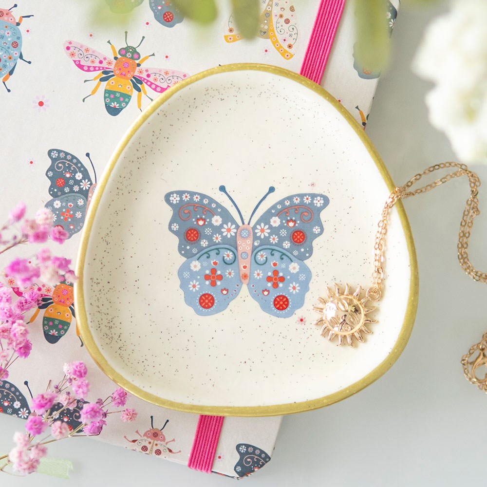 Floral Bug Trinket Dish
