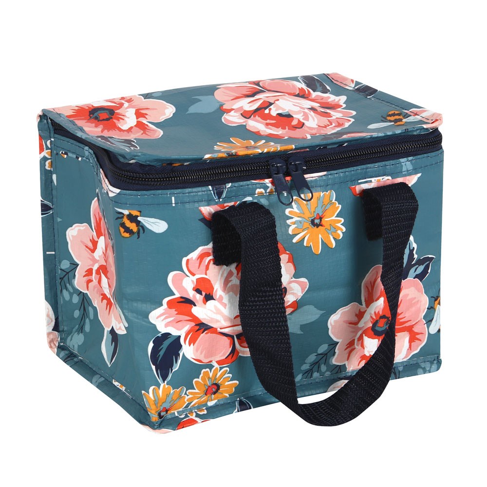 Teal Floral Lunch Bag