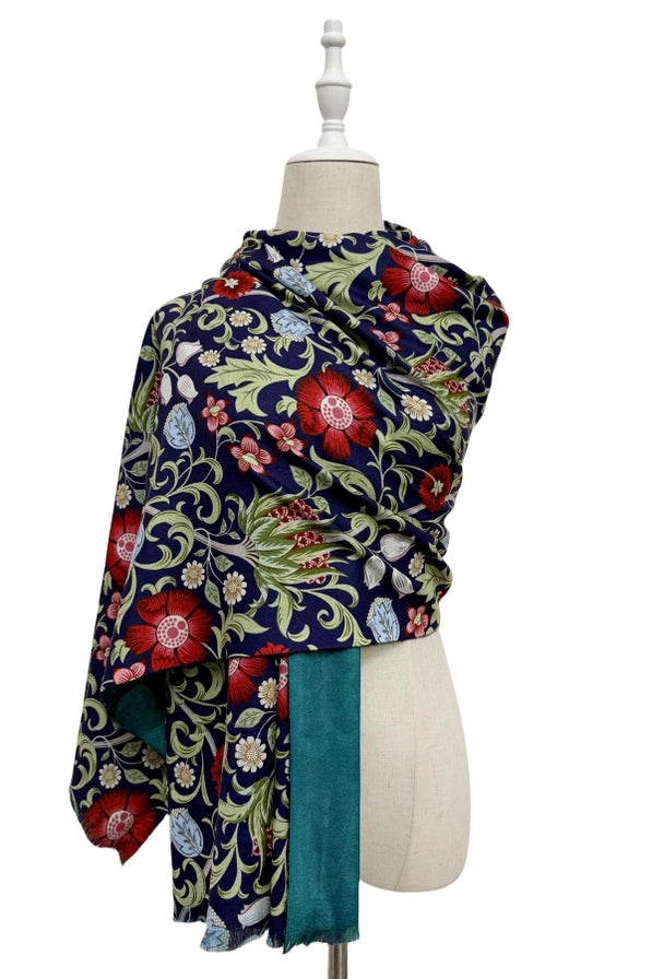 Floral & Thistle Scarf Blue