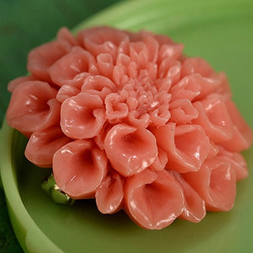 Resin Flower Brooch Coral Pink