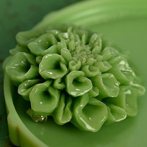 Resin Flower Brooch Green
