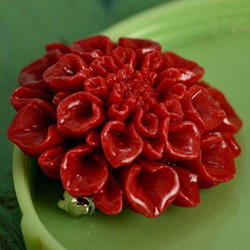 Resin Flower Brooch Red