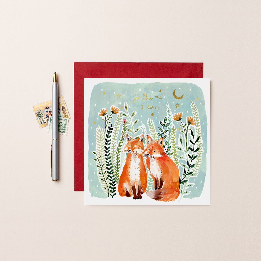 Foil Christmas One I Love Foxes Card