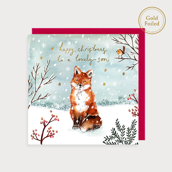 Foil Christmas Son Fox Card