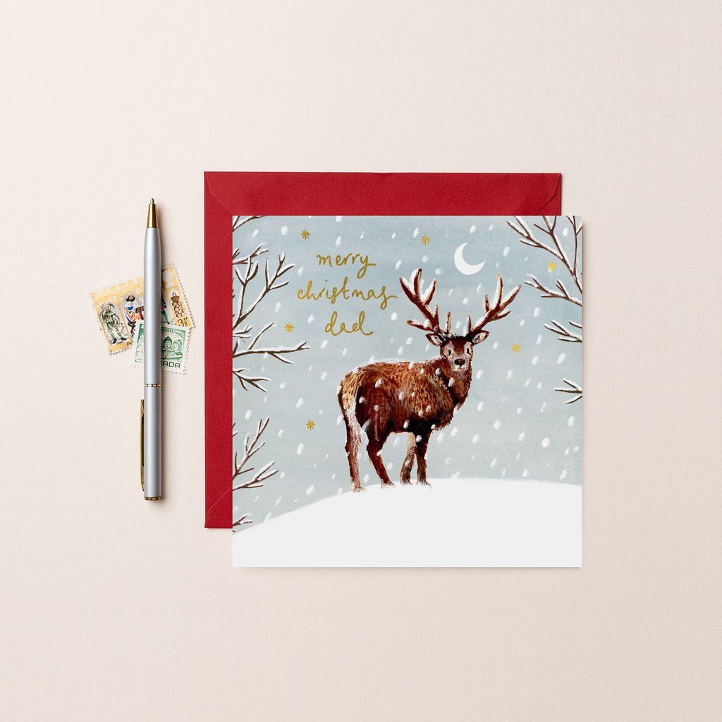 Foil Christmas Dad Stag Card