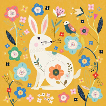 Folksy Rabbit Card