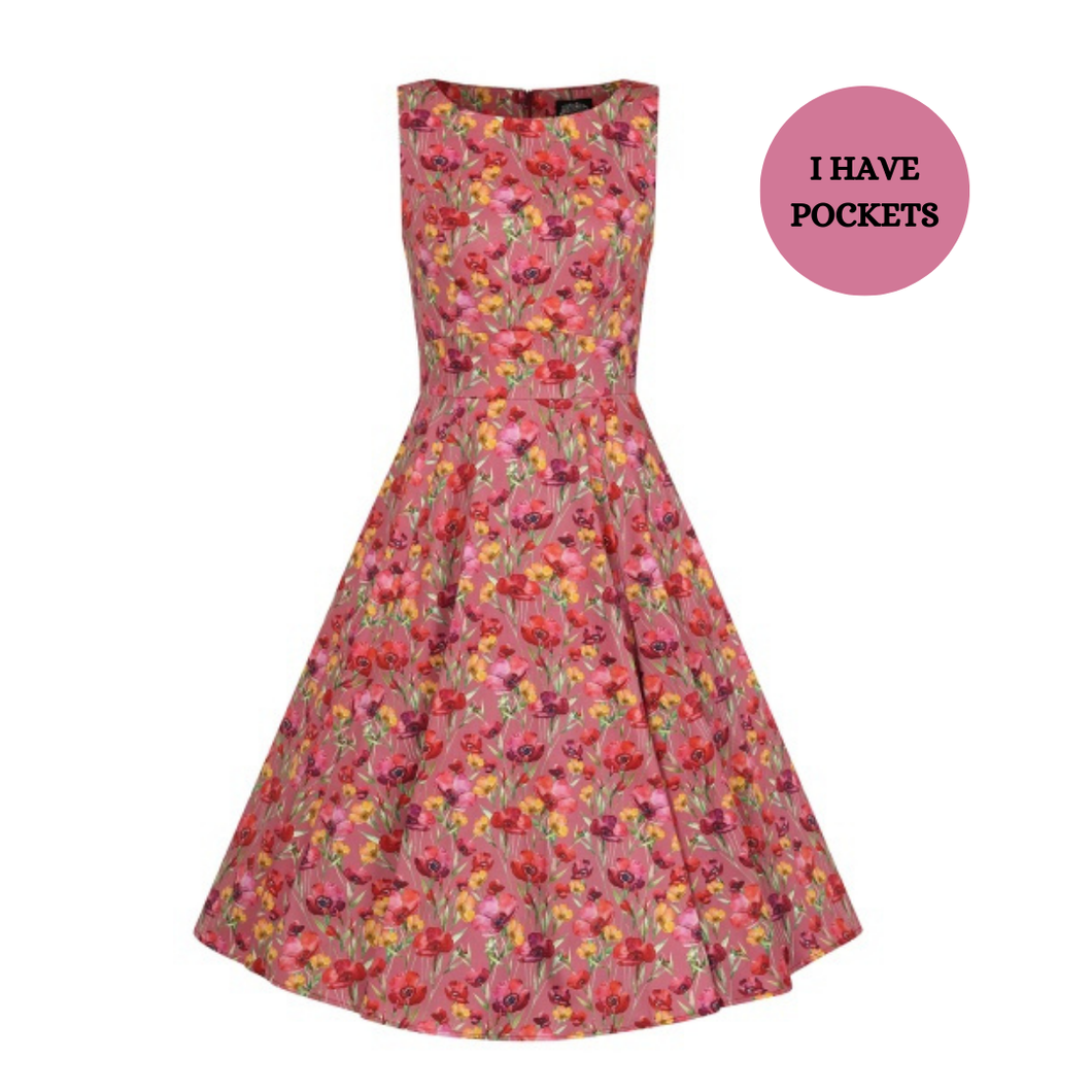 Frankie Pink Floral Swing Dress