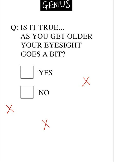 Genius Eyesight Goes A Bit Card