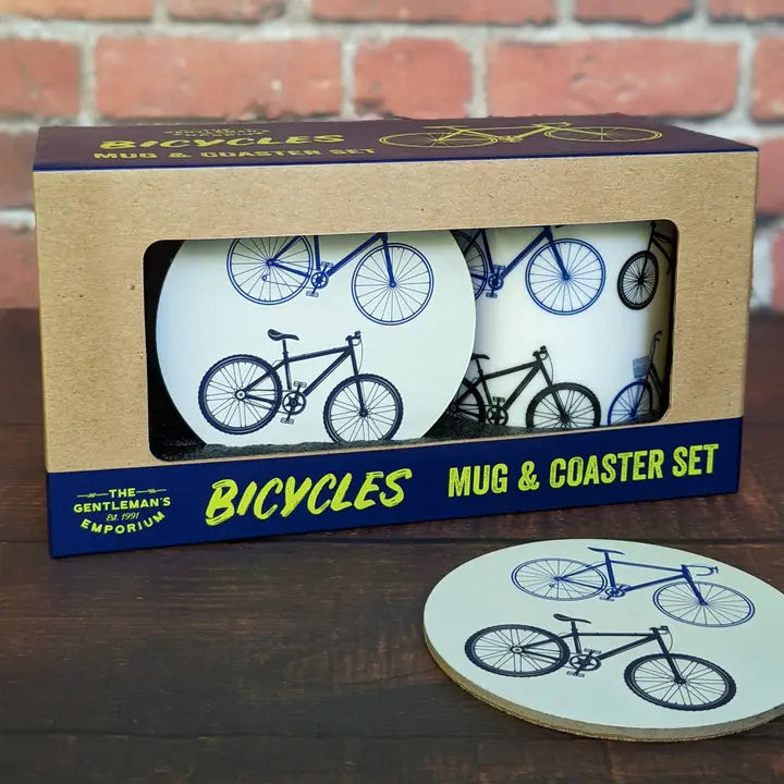 Gentleman's Emporium Bicycles Ceramic Mug & Coaster Set