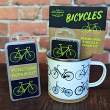 Load image into Gallery viewer, Gentleman&#39;s Emporium Bicycles Enamel Mug &amp; Repair Kit
