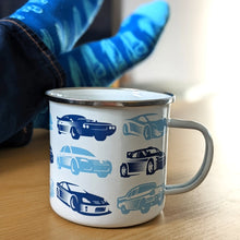 Load image into Gallery viewer, Gentleman&#39;s Emporium Cars Enamel Mug &amp; Socks Set
