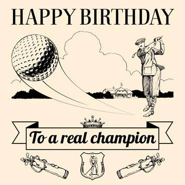 Genuine Classic Golf Champion Birthday Card