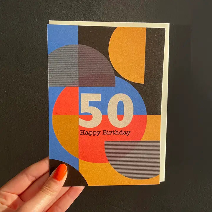 Geometric 50th Birthday Card