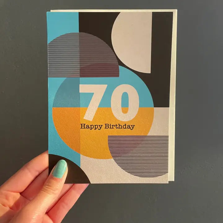 Geometric 70th Birthday Card