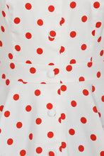 Load image into Gallery viewer, Georgia White Polka Dot Swing Dress
