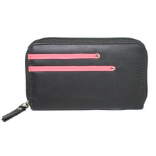 Load image into Gallery viewer, Gia Leather Purse Black &amp; Coral
