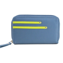 Load image into Gallery viewer, Gia Leather Purse Blue &amp; Lime
