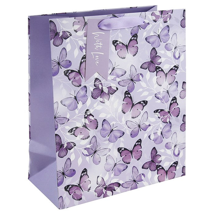 Gift Bag Large Lilac Butterflies