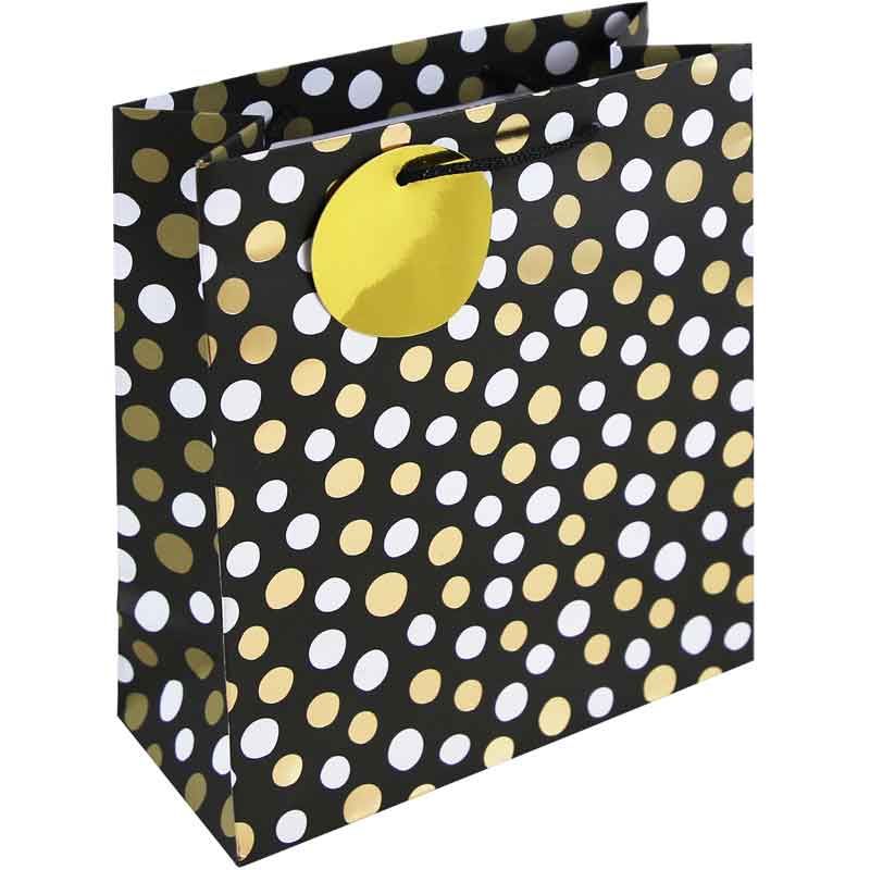Gift Bag Medium Black Dots