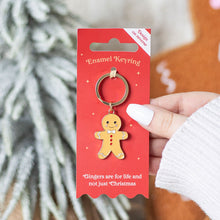 Load image into Gallery viewer, Gingerbread Man Enamel Keyring
