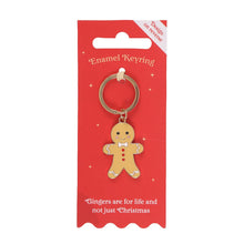 Load image into Gallery viewer, Gingerbread Man Enamel Keyring
