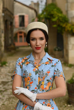 Load image into Gallery viewer, Hallie Aqua Floral Swing Dress
