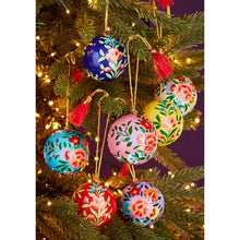 Load image into Gallery viewer, Hand Painted Kashmiri Floral Bauble Decoration

