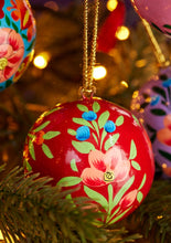 Load image into Gallery viewer, Hand Painted Kashmiri Floral Bauble Decoration
