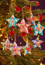 Load image into Gallery viewer, Hand Painted Kashmiri Floral Star Decoration
