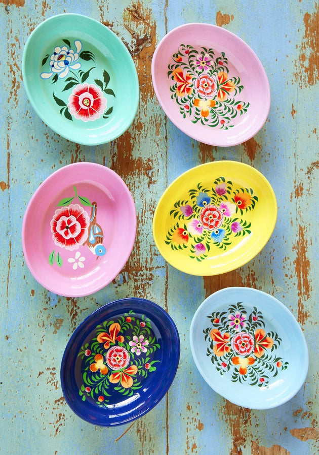 Handpainted Metal Trinket Dish