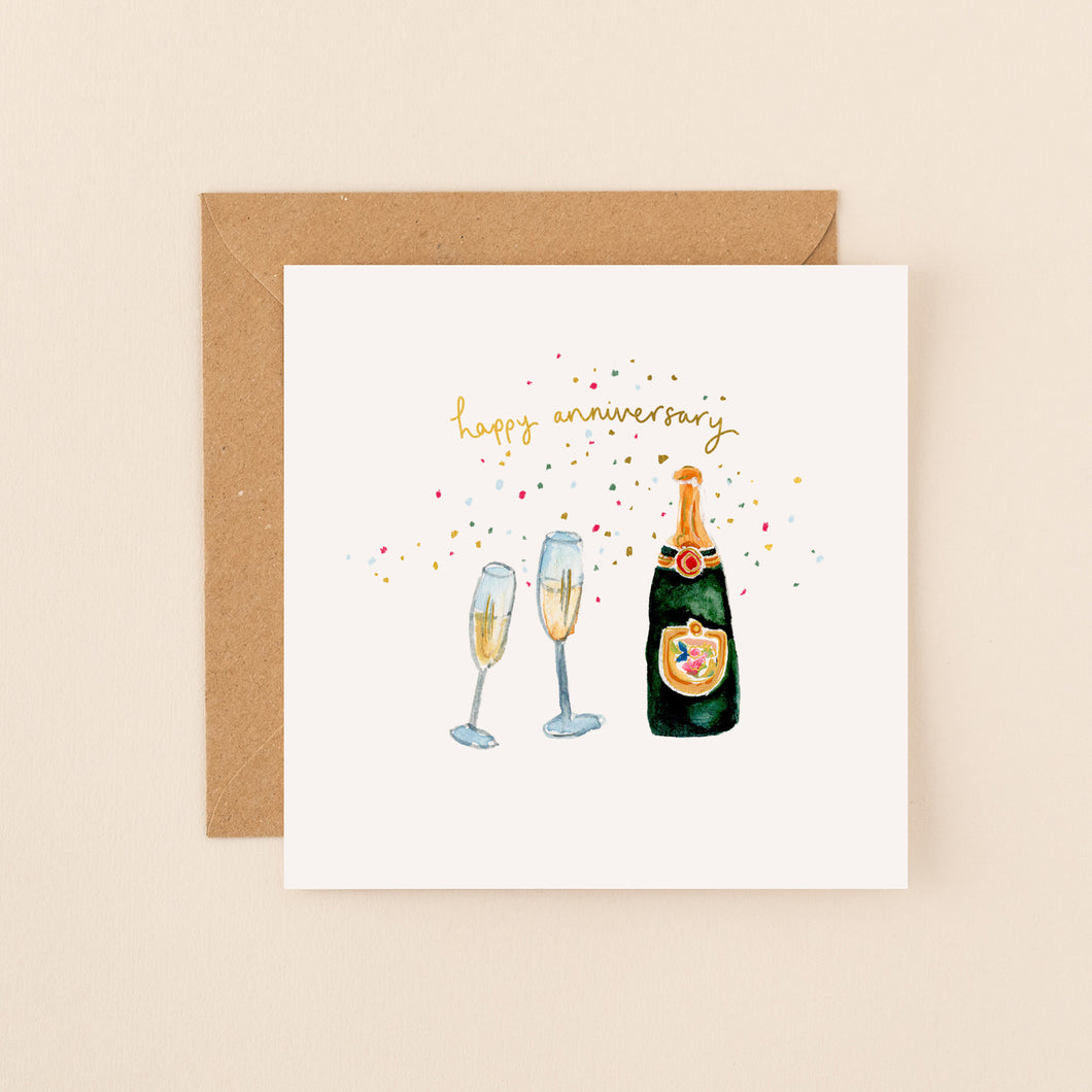 Happy Days Champagne Anniversary Card