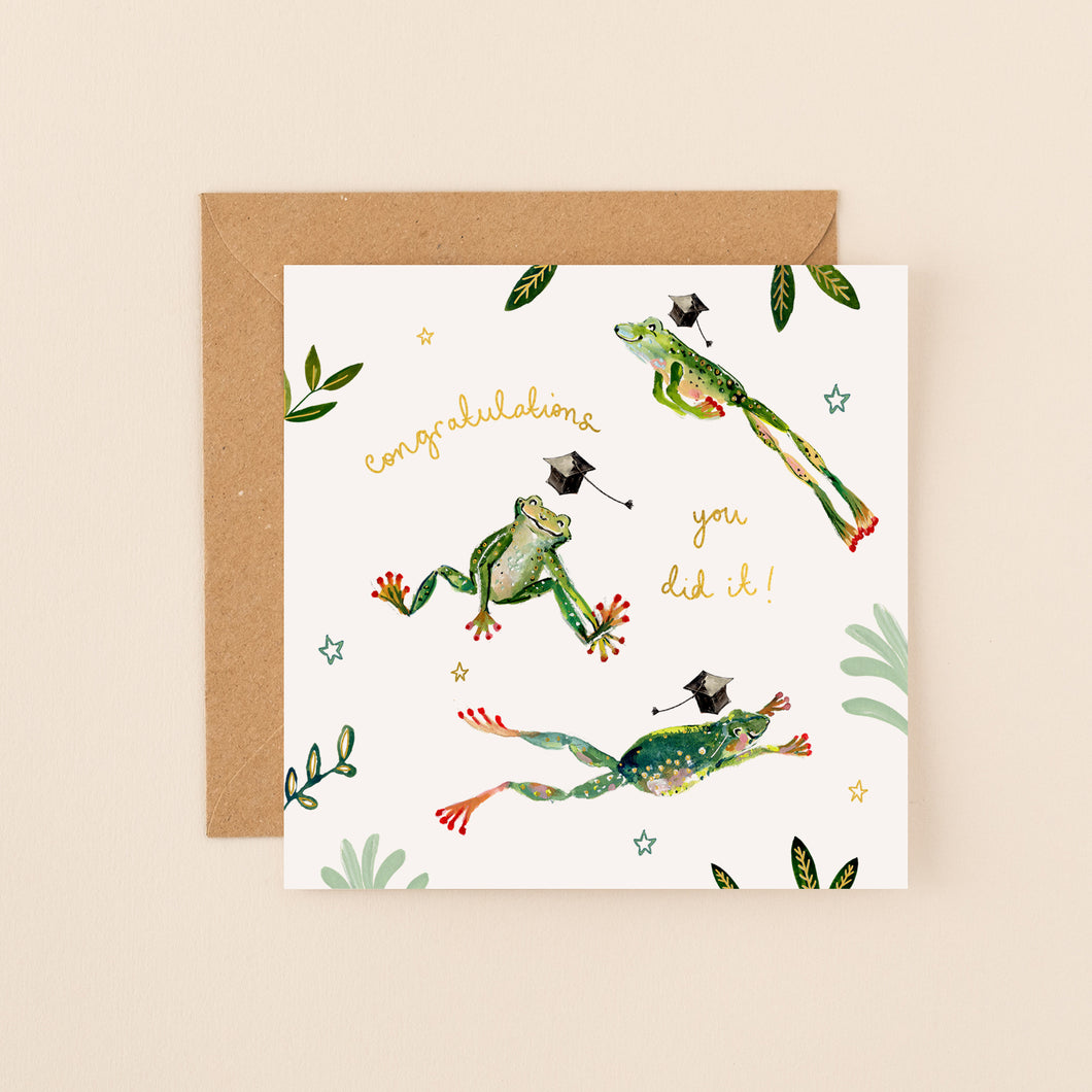 Happy Days Frogs Congratulations Graduation Card