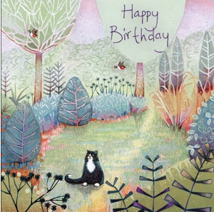 Harvest Moon Garden Cat Birthday Card
