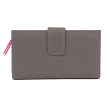 Load image into Gallery viewer, Hayley Leather Purse Grey &amp; Dark Pink
